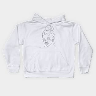 Beautiful girl lineart Kids Hoodie